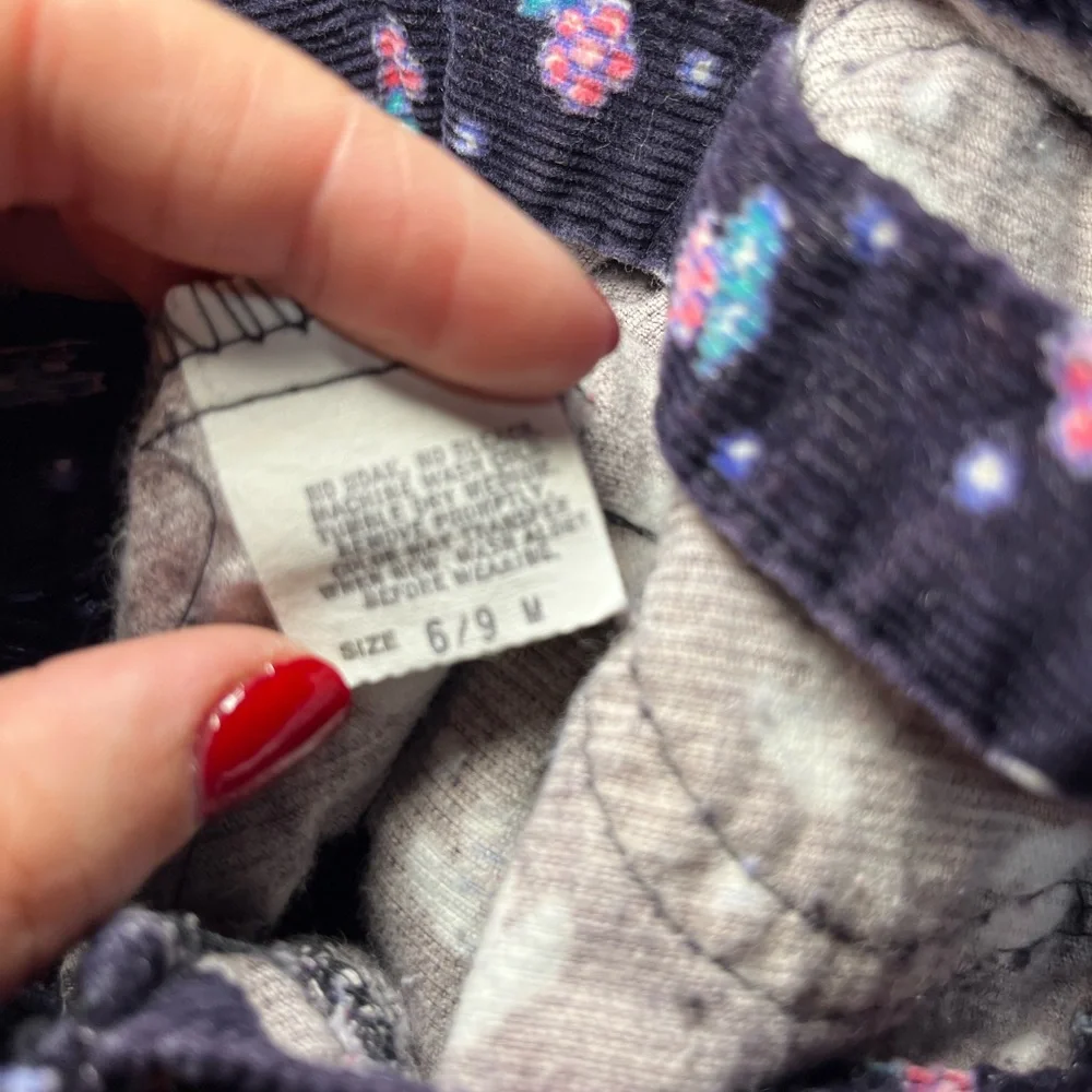 Vintage 80s OshKosh‎ B’gosh Baby Girl Floral Corduroy Overalls Set 6–9M Vestbak